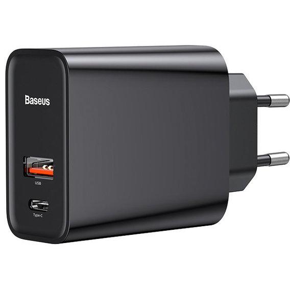 

Сетевое зарядное устройство-адаптер Baseus Speed PPS Quick Charger Type-C+USB 30W EU Black (CCFS-C01)