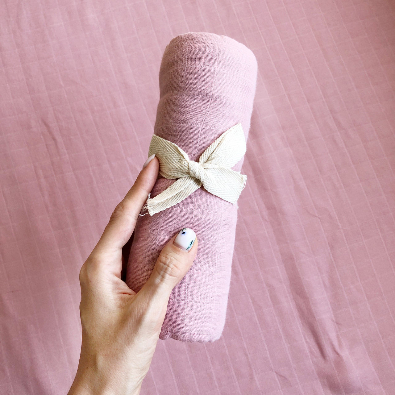 

Пеленка муслиновая My blanket 2 слоя хлопковый муслин однотонная120х120 см розовый