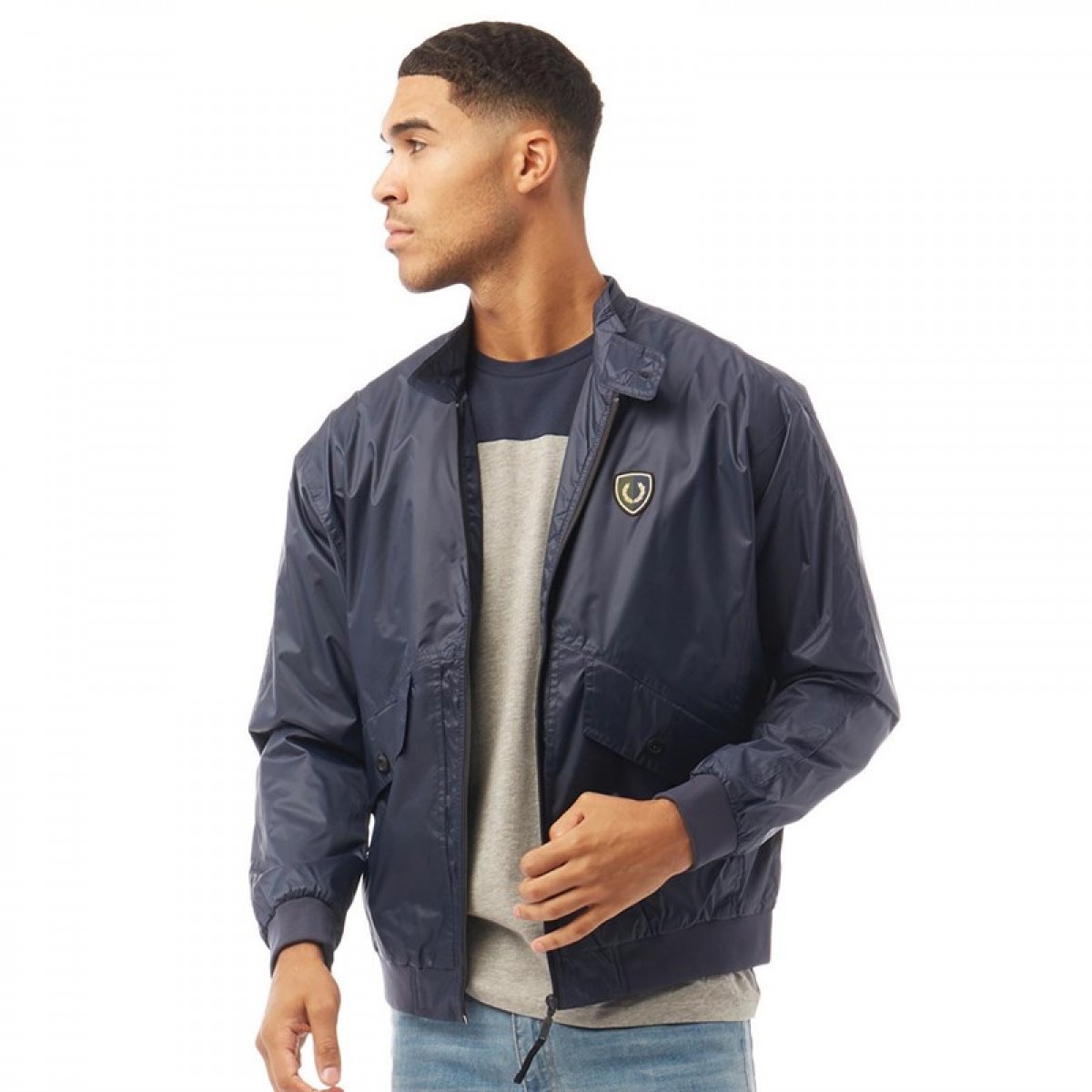 

Куртка Fred Perry Shield Badge Harrington Dark Airforce Navy, S (44)