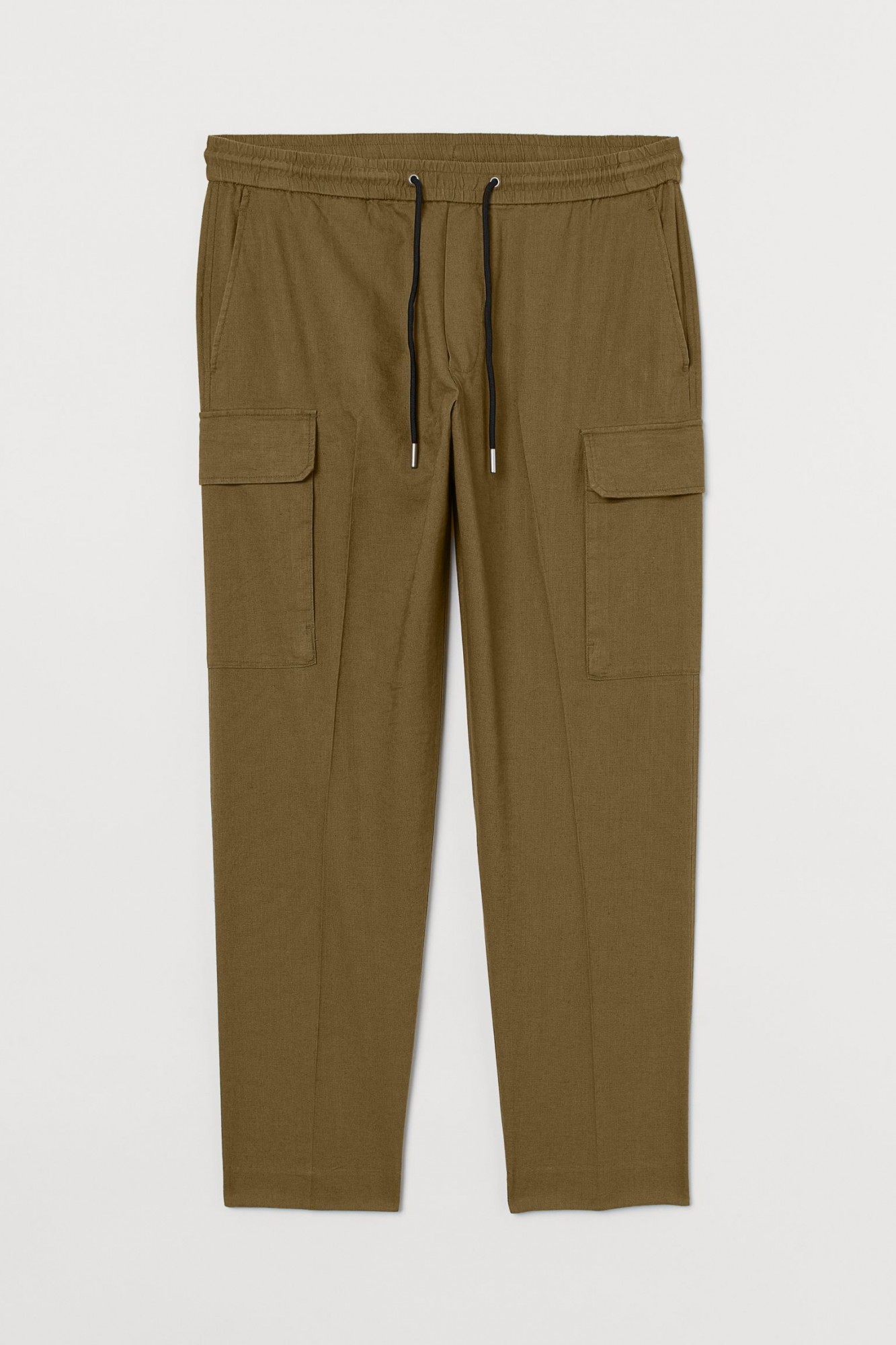 

Брюки карго из смесового льна H&M рaзмер М хаки 0826838001