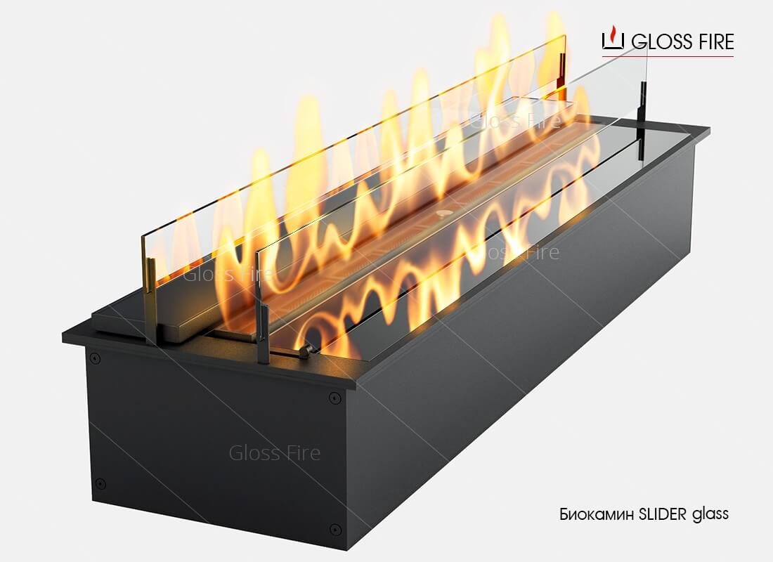 

Биокамин дизайнерский механический GLOSS FIRE Slider glass 800