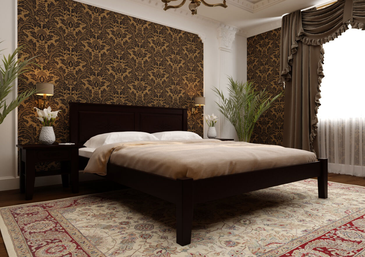 

Кровать Майя низкое изножье ЧДК 160х190 эмаль Шоколад