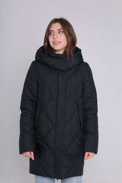 

Женский зимний пуховик куртка с капюшоном Towmy 2257 XL темно - синий 11042