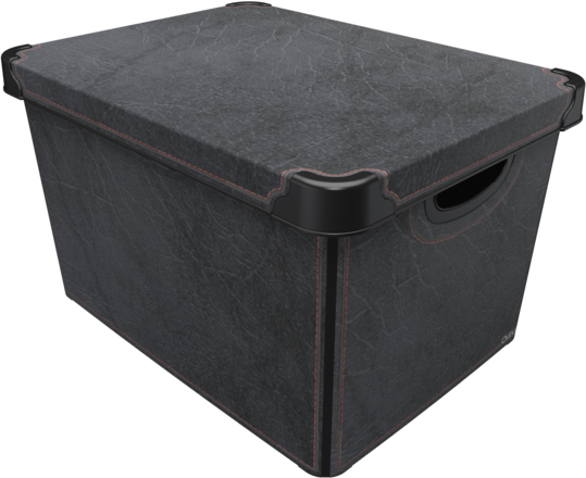 

Контейнер для хранения с крышкой Qutu Style Box Black Leather 20 л (STYLE BOX с/к BLACK LEATHER 20л.)