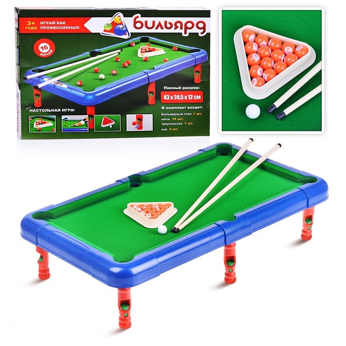 

Игра настольная Бильярд Play Smart в коробке 43,5х33х3,5см (2264)