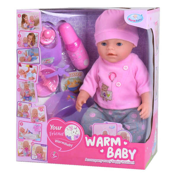 

Пупс интерактивный Warm Baby функциональный большой 40 см с горшком и аксессуарами (4487173)
