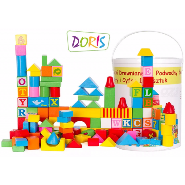 

Деревянные кубики в ведре Doris 128 шт