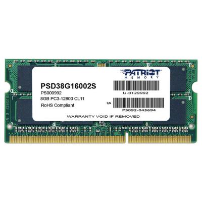 

Модуль памяти SO-DIMM 8GB/1600 DDR3 1.5В Patriot Signature Line (PSD38G16002S)