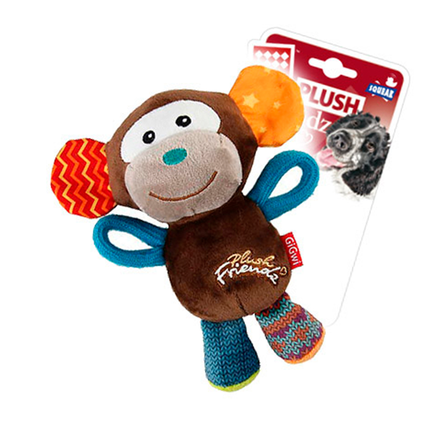 

Игрушка для собак GiGwi Plush Обезьянка с пищалкой, плюш, текстиль, 16 см (75349)