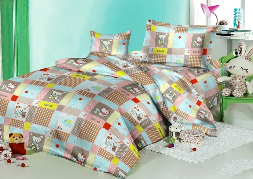 

Постельное белье MirSon 17-0501 Hello kitty Евро италия, бязь