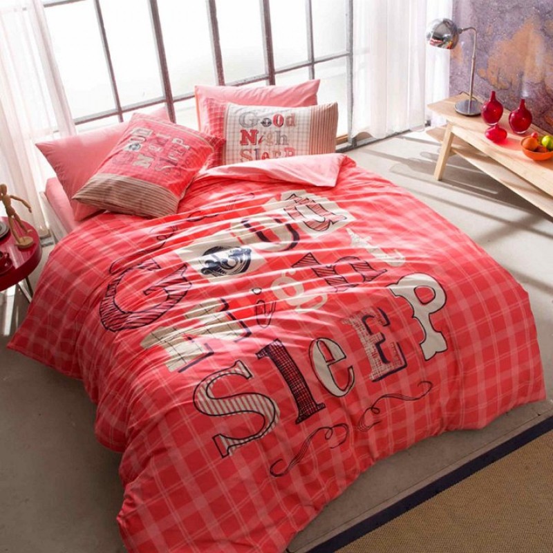 

Постельное белье Tac Ranforce Teen Good Night Розовый Детский турция, ранфорс