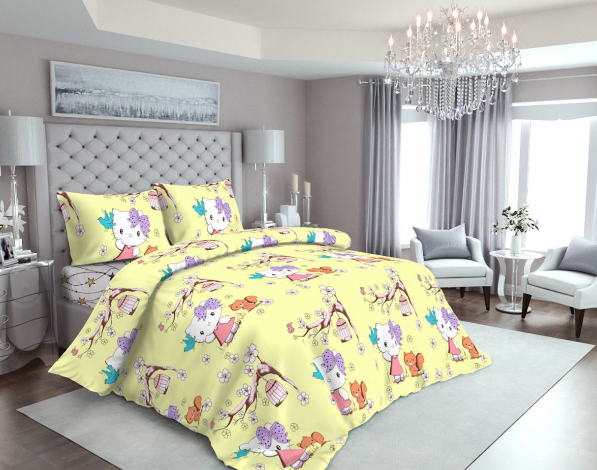 

Постельное белье MirSon 17-0524 Kitty King Size италия, бязь