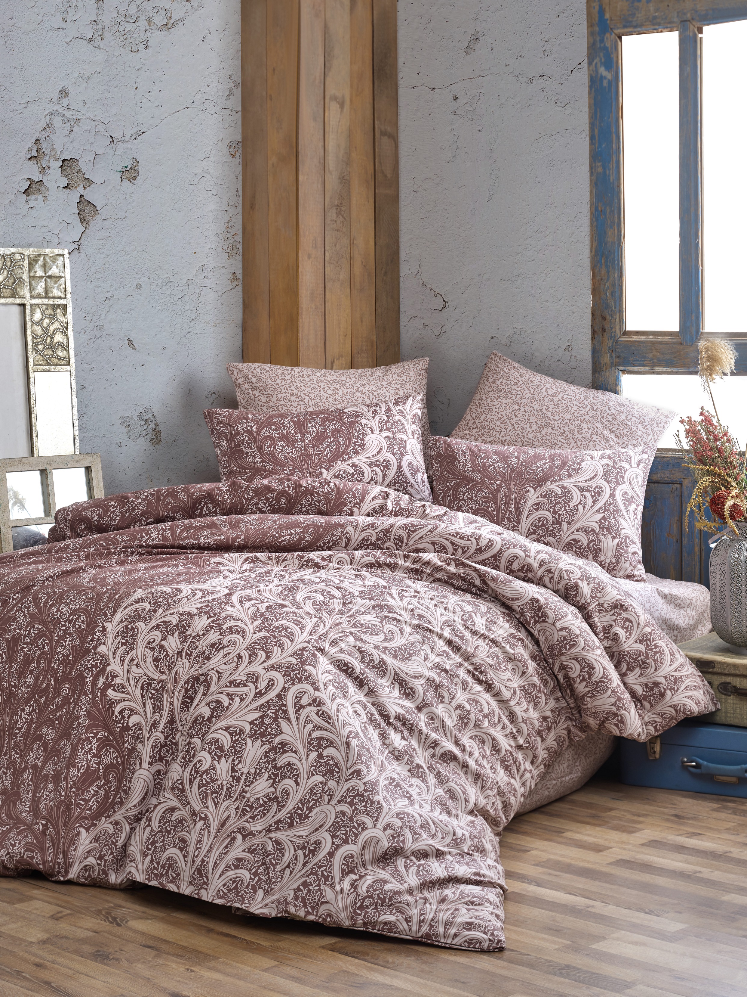 

Постельное белье Cotton Box Majoli Grand Brown Евро турция, ранфорс