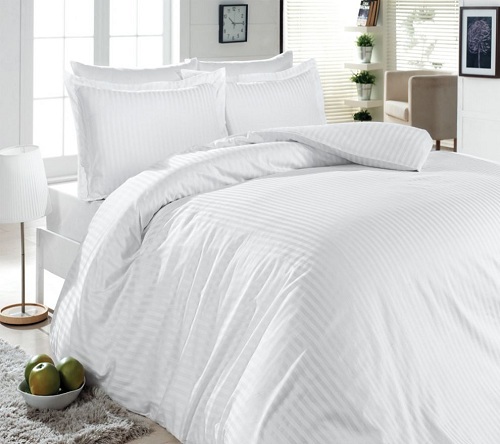 

Постельное белье First Choice S-053 White Евро турция, сатин - жаккард