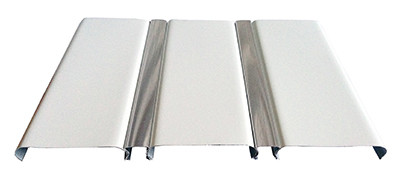 

Реечный алюминиевый потолок Бард ППР-КФ 100 со вставкой цвет белый матовый + серебро металлик