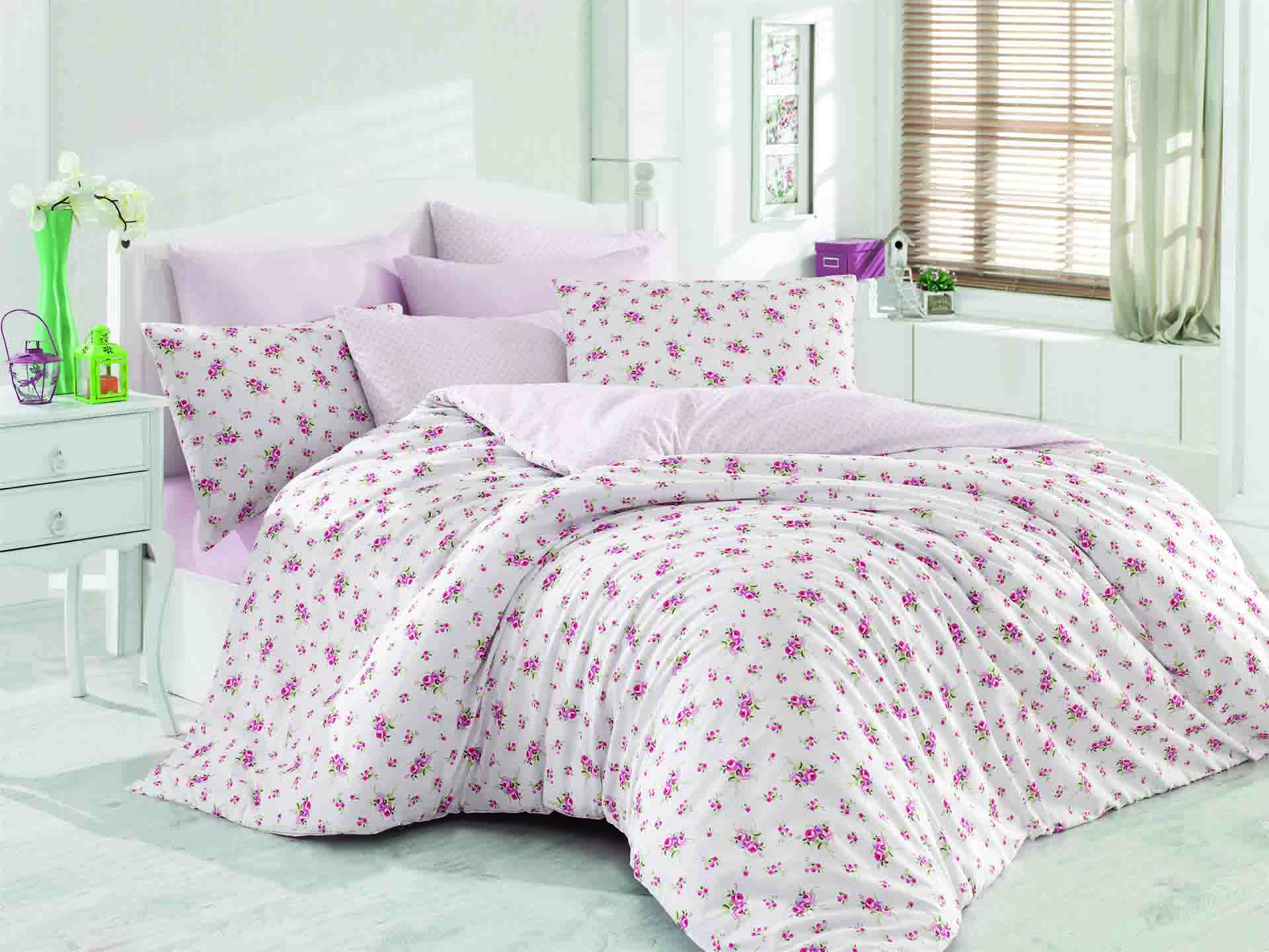 

Постельное белье Cotton Box Majoli Pinky Pink Lila Евро турция, ранфорс