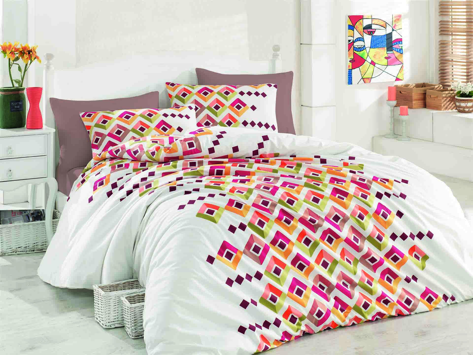 

Постельное белье Cotton Box Majoli Serried Red Евро турция, ранфорс