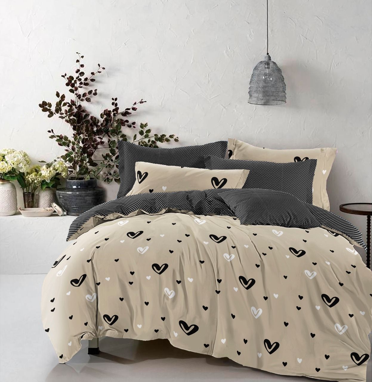 

Постельное белье MirSon 17-0436 Cream Love Евро украина, бязь