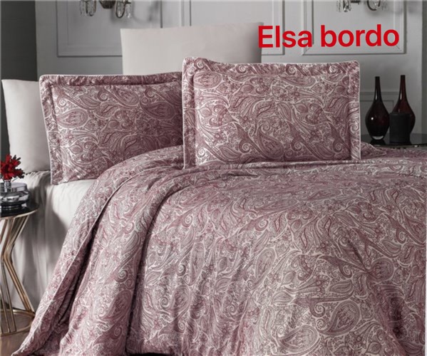 

Постельное белье Altinbasak Elsa Bordo Евро турция, жаккард