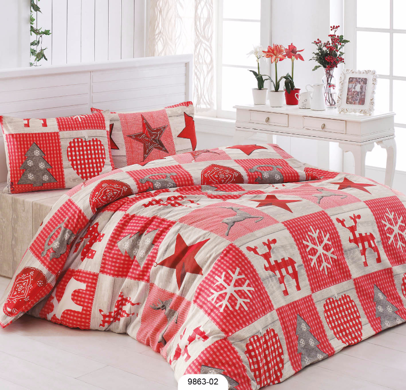 

Постельное белье LightHouse STARS красный Полуторный турция, бязь