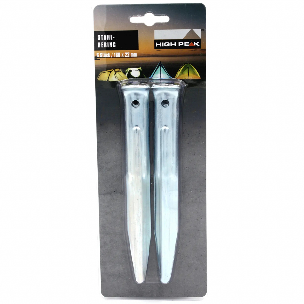 

Комплект колышков High Peak Steel V-Peg 18 см 6 шт Silver (928994)