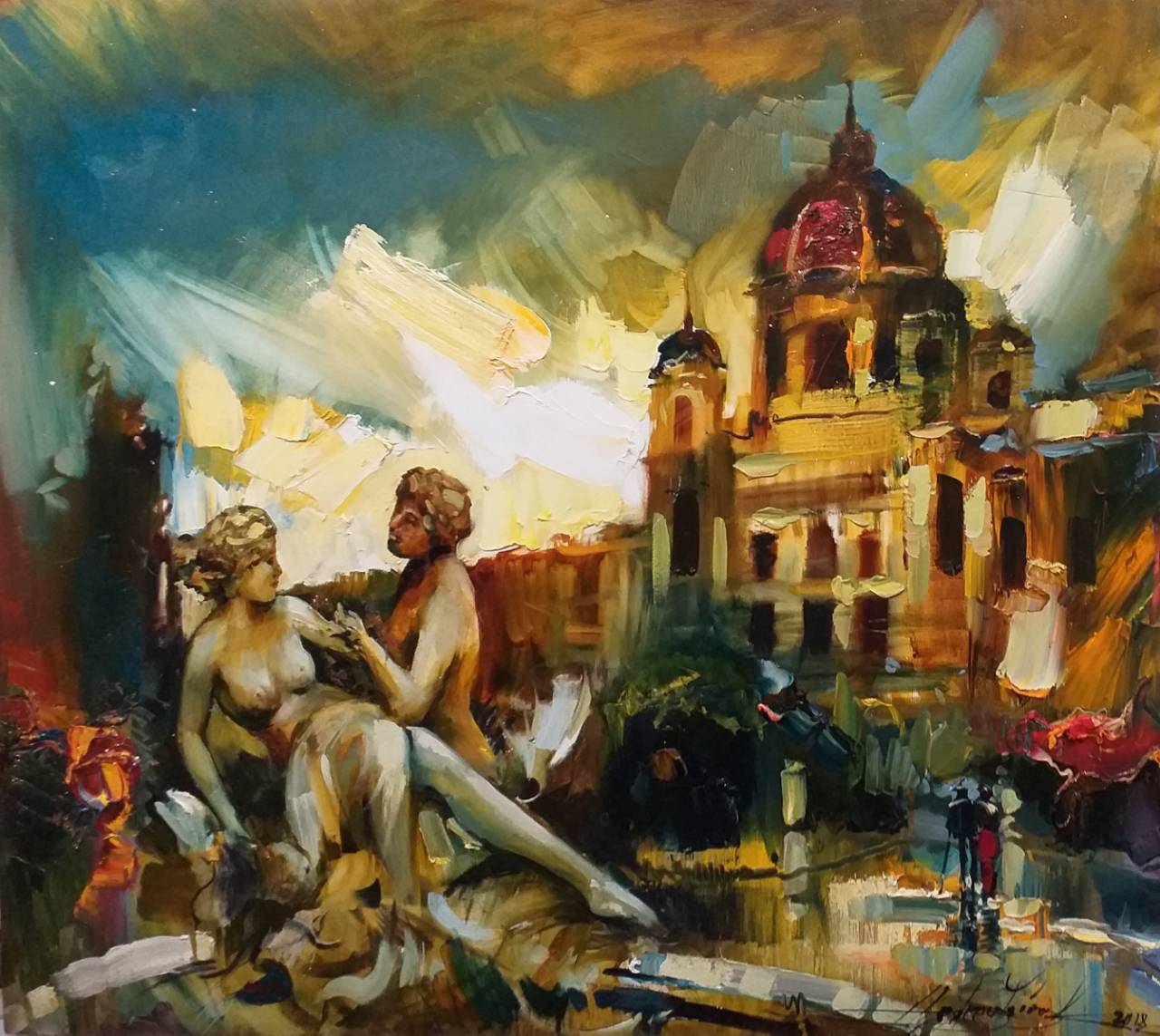

Картина маслом art-figol холст масло "Вена, ощущение времени" 2018 г. 90×80 см