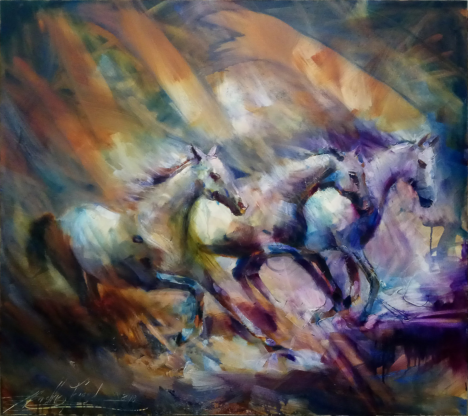 

Картина маслом art-figol холст масло "Horses" 2018 г. 100×90 см