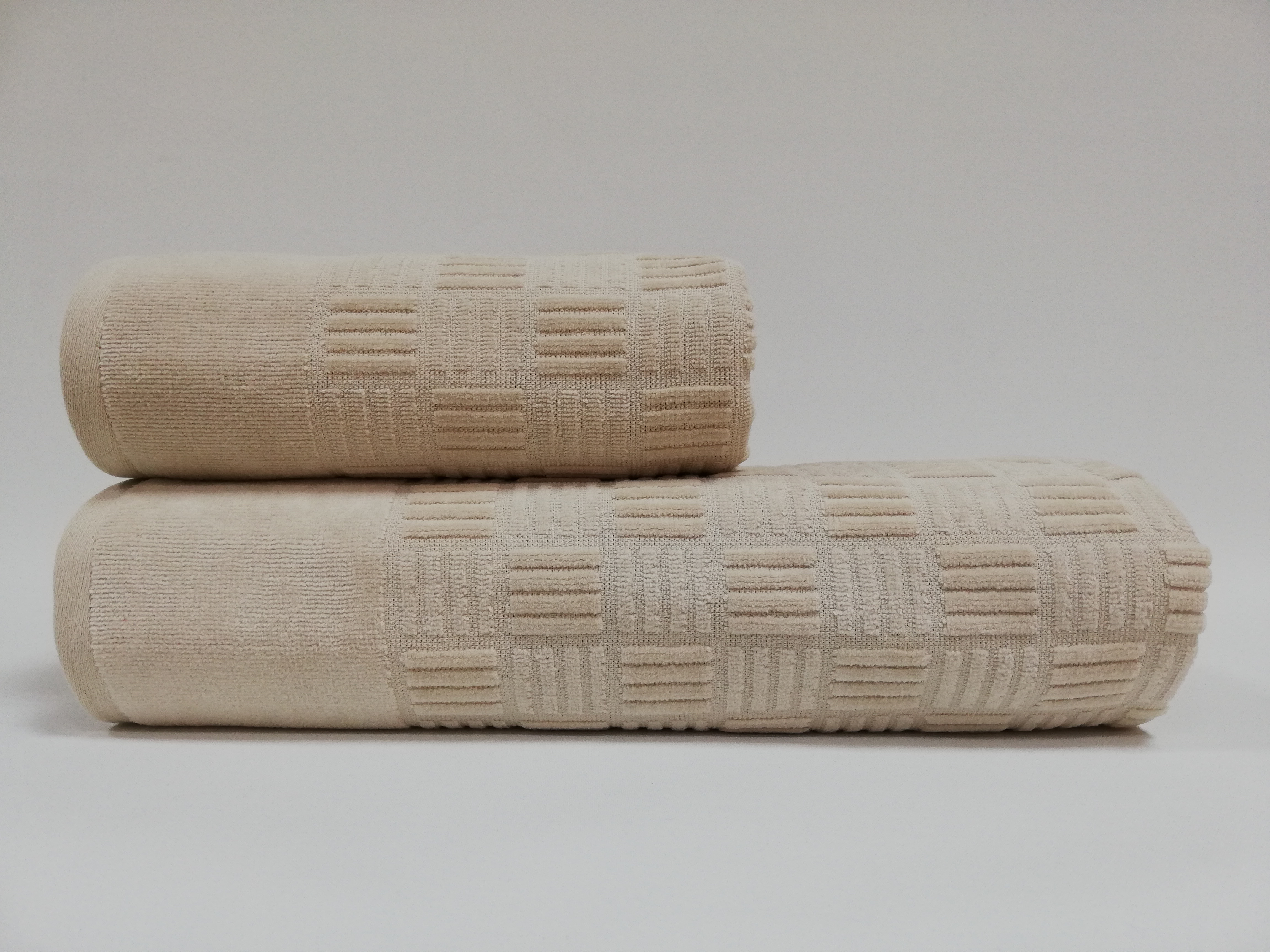 

Набор полотенец Cotton Box Class Demore 50x90+90x150 Beige турция, жаккард велюр