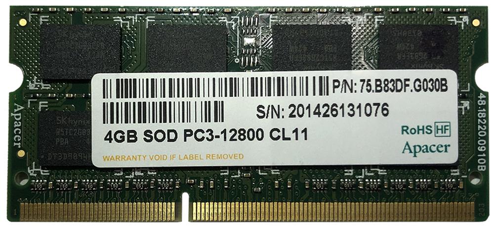 

Модуль памяти Apacer SO-DIMM 4GB/1600 1.5V DDR3 (75.B83DF.G030B) Refurbished
