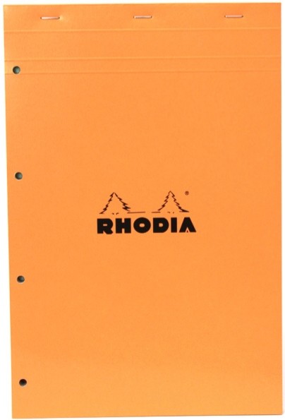 

Блокнот Rhodia Pad №120 A4+ Rainbow помаранчевий в клітинку різнокольорові аркуші