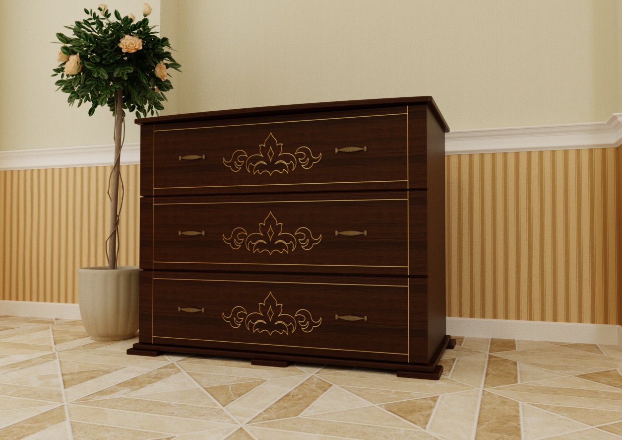 

Комод Магнолия ЧДК лак Темный Орех + патина золото