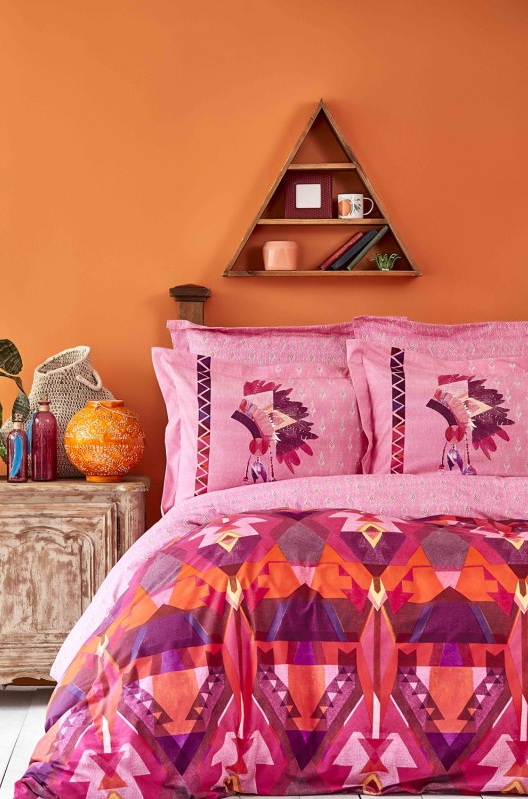 

Постельное белье Karaca Home Foxia Fusya 2019-2 Евро турция, ранфорс
