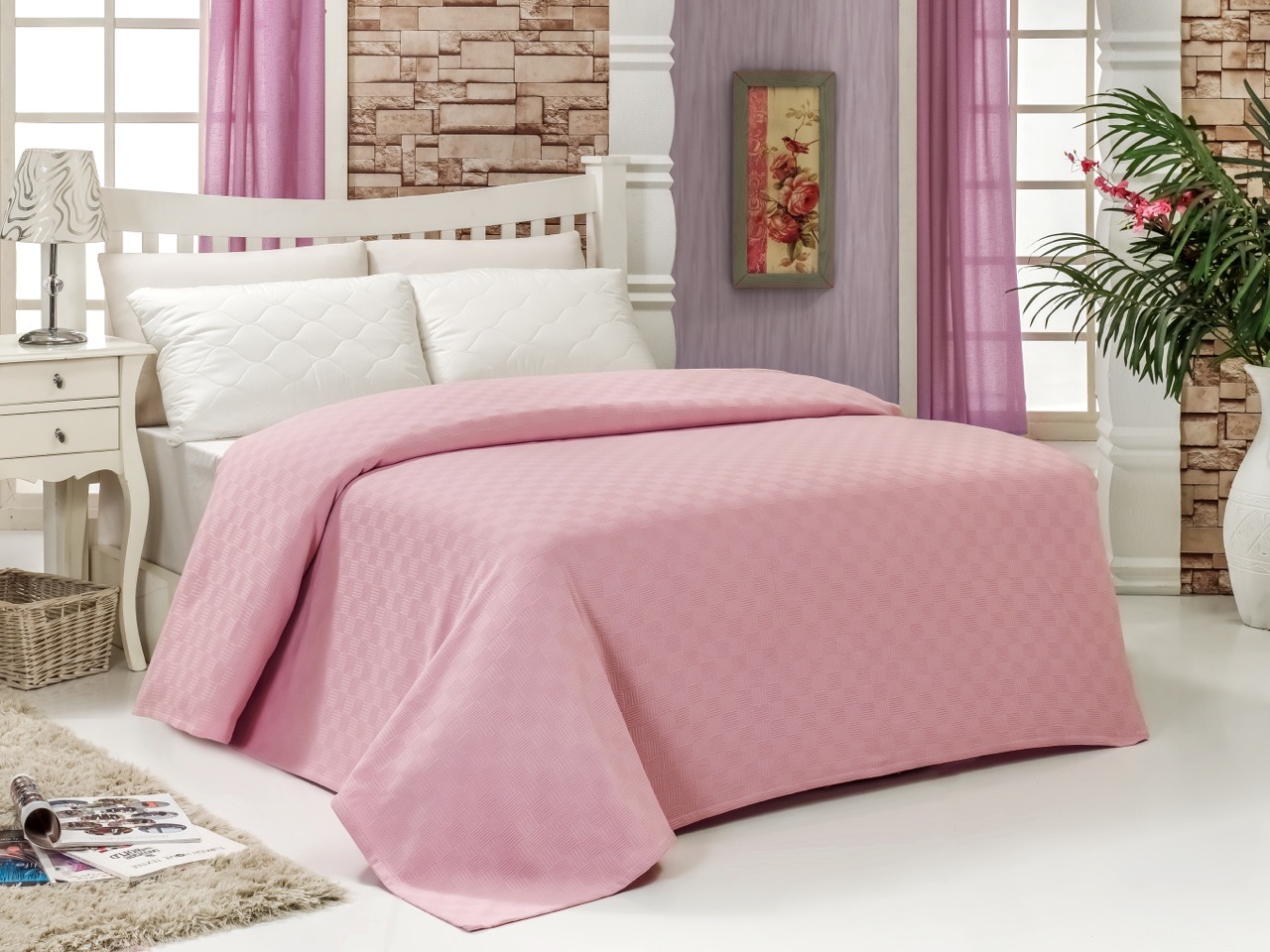 

Покрывало Cotton Box Diva Damas Pink 200х240 см турция, хлопок