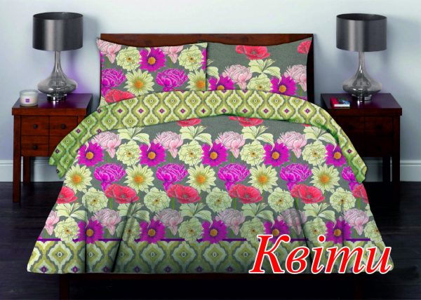 

Постельное белье HomeLine Цветы Двуспальный украина, бязь