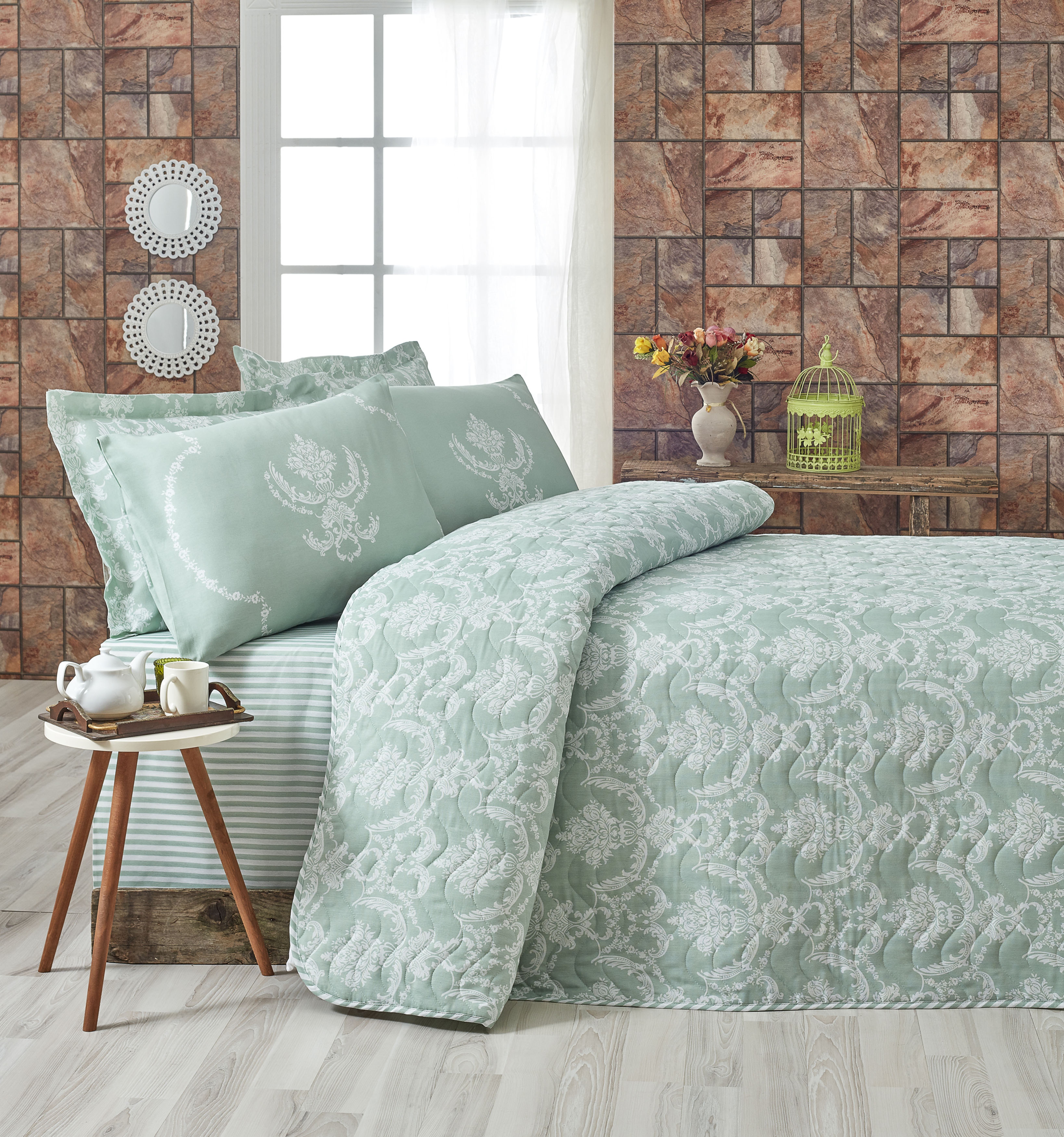 

Покрывало Eponj Home Pure Suyesil 200х220 см турция, хлопок