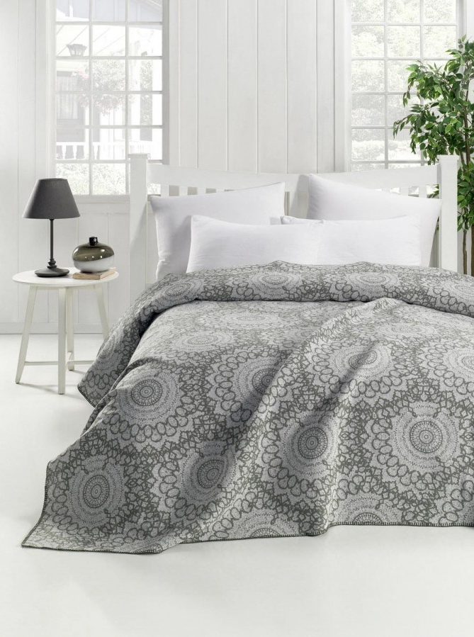 

Покрывало Eponj Home Mandala haki 200х230 см турция, жаккард