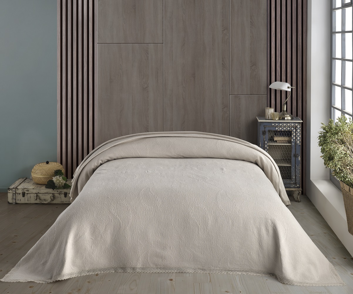 

Покрывало Cotton Box Diva Sofiya Beige 240х260 см турция, хлопок