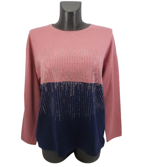 

Джемпер Anne В6096 3XL синий с розовым