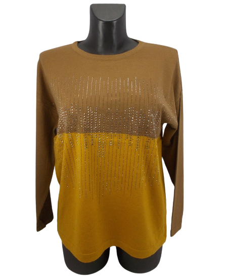 

Джемпер Anne В6096 XXL коричневый с желтым