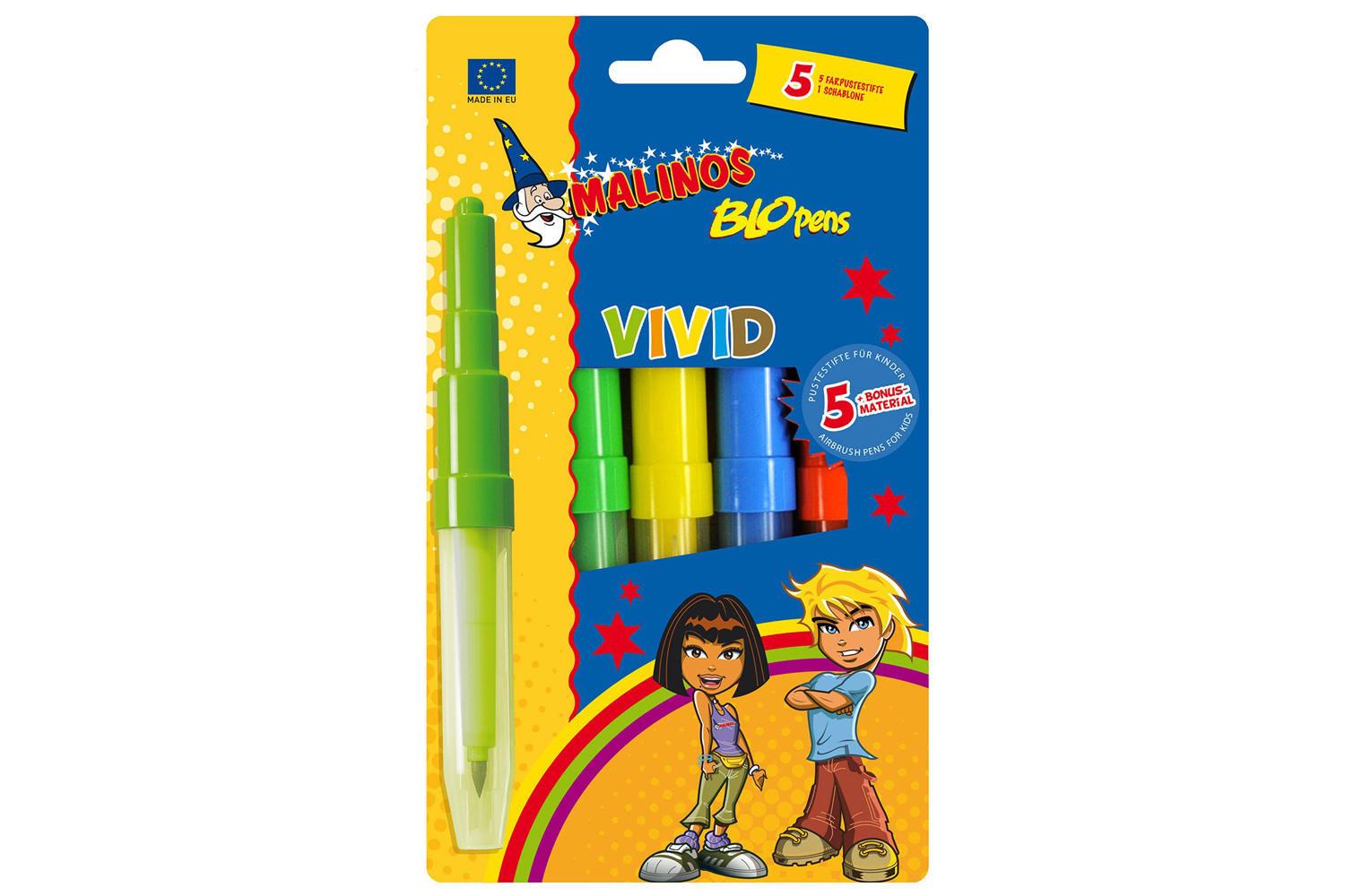 

Воздушные фломастеры-аэрографы Malinos Vivid 5 шт