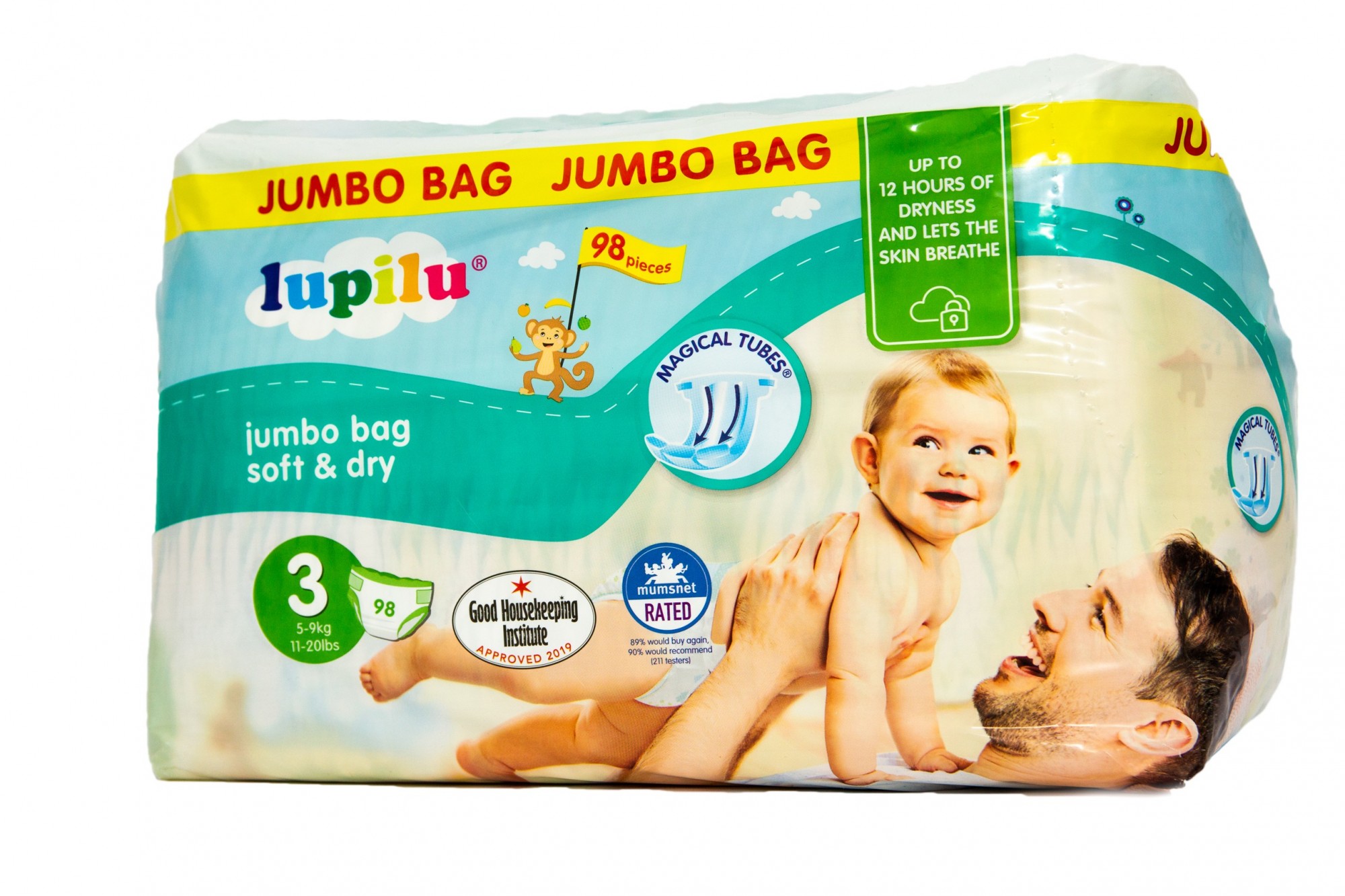 

Підгузки Lupilu Soft & dry Jumbo bag Розмір 3, 5-9 кг, 98 шт