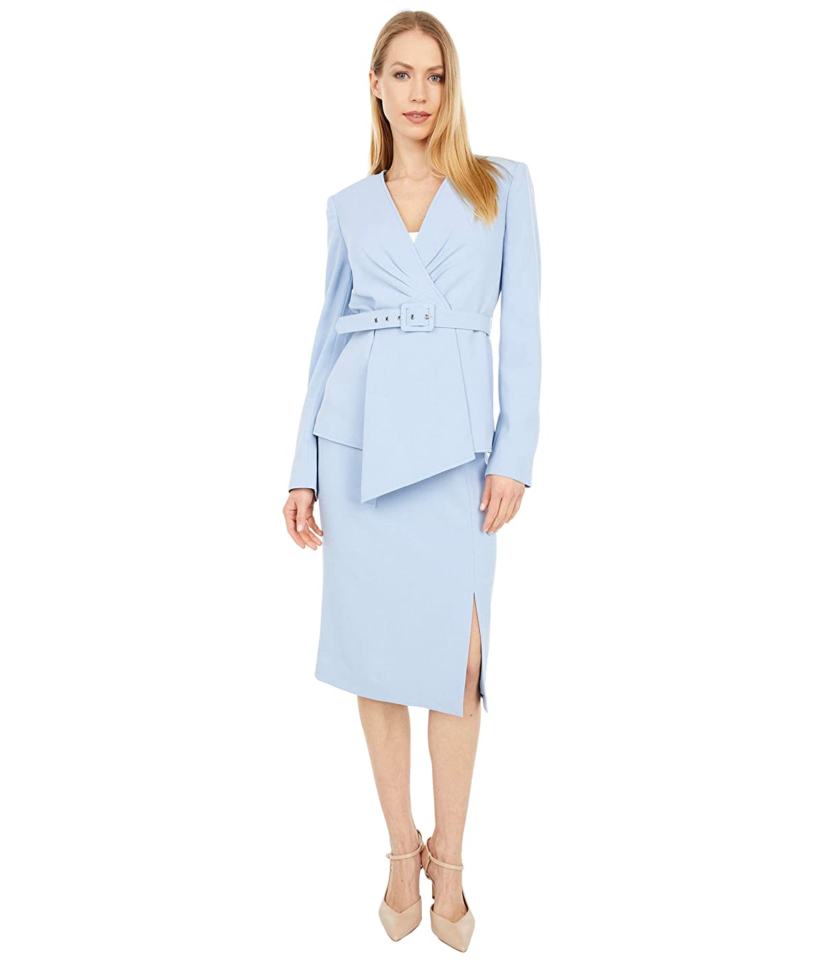 

Костюм Tahari by ASL Collarless Asymmetrical Belted and Set Chambray Blue, XS (42)