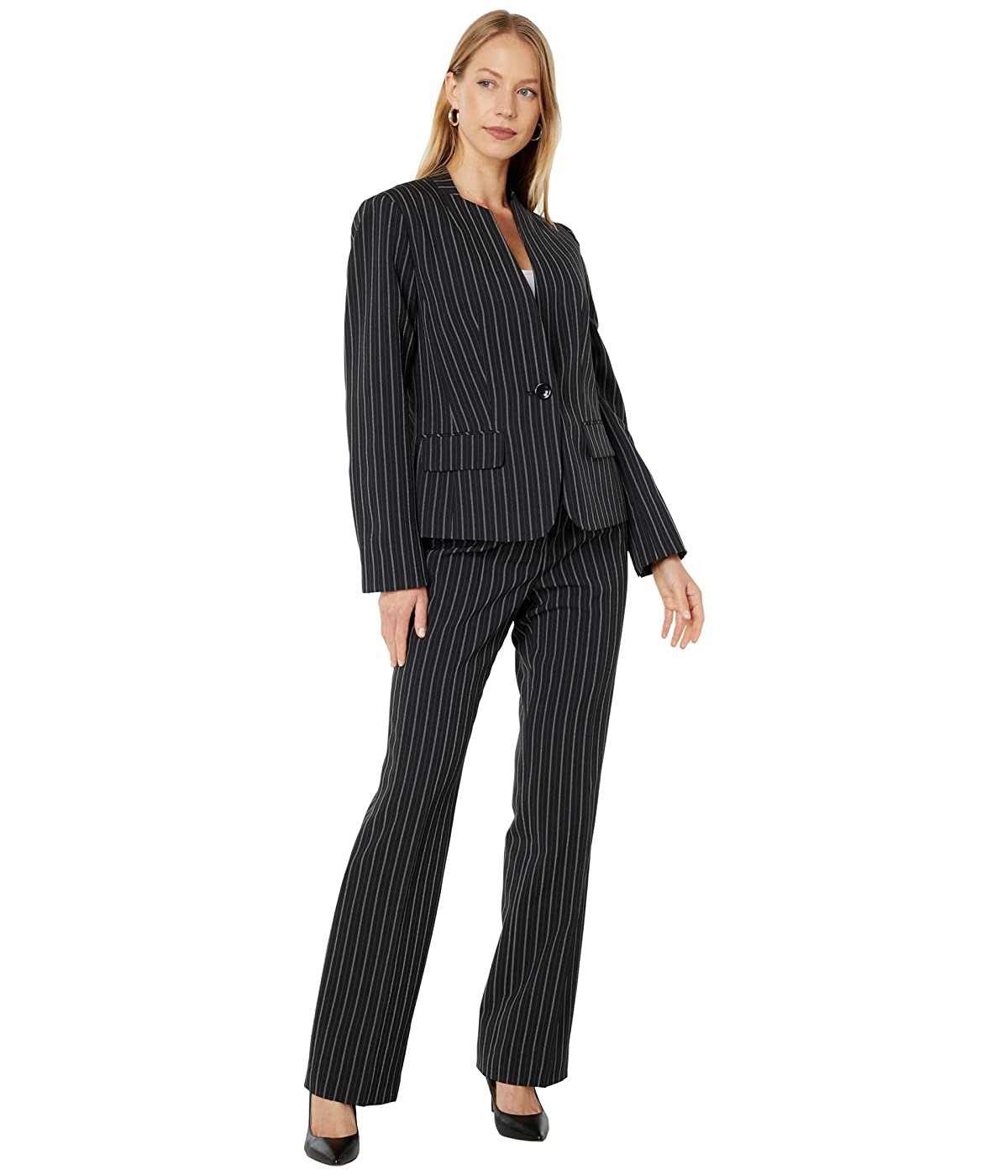 

Костюм Le Suit Wide Stripe One-Button & Kate Black/White, XL (50)