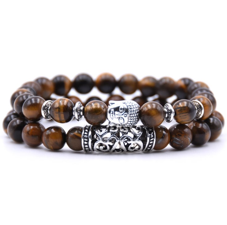 

Браслет мужской BlackPink Будда и Руна, Коричневый