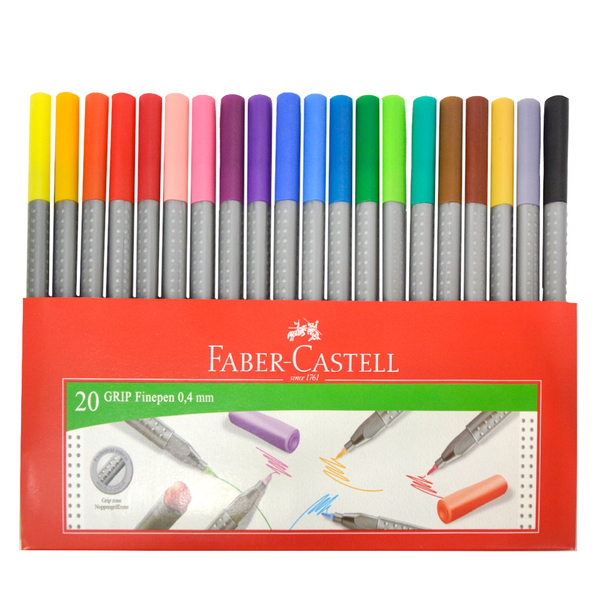 

Набор разноцветных ручек FINEPEN GRIP 0,4 мм (20 цв) Faber Castel (23362)