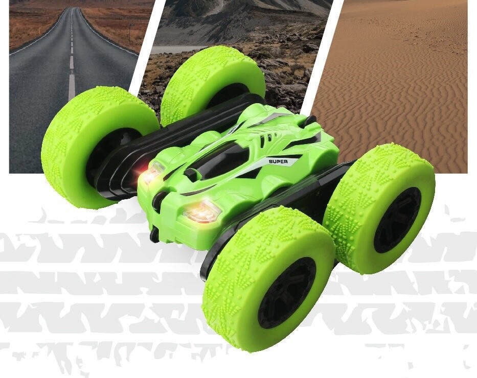 

Машинка на радиоуправлении перевертышь трюковый вездеход 360 градусов Stunt Dump на пульте управления с аккумулятором 800мАч Green