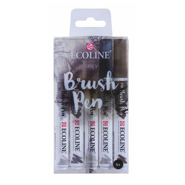

Набір пензлів-ручок Ecoline Brushpen GREY 5 кол, Royal Talens (11509907)
