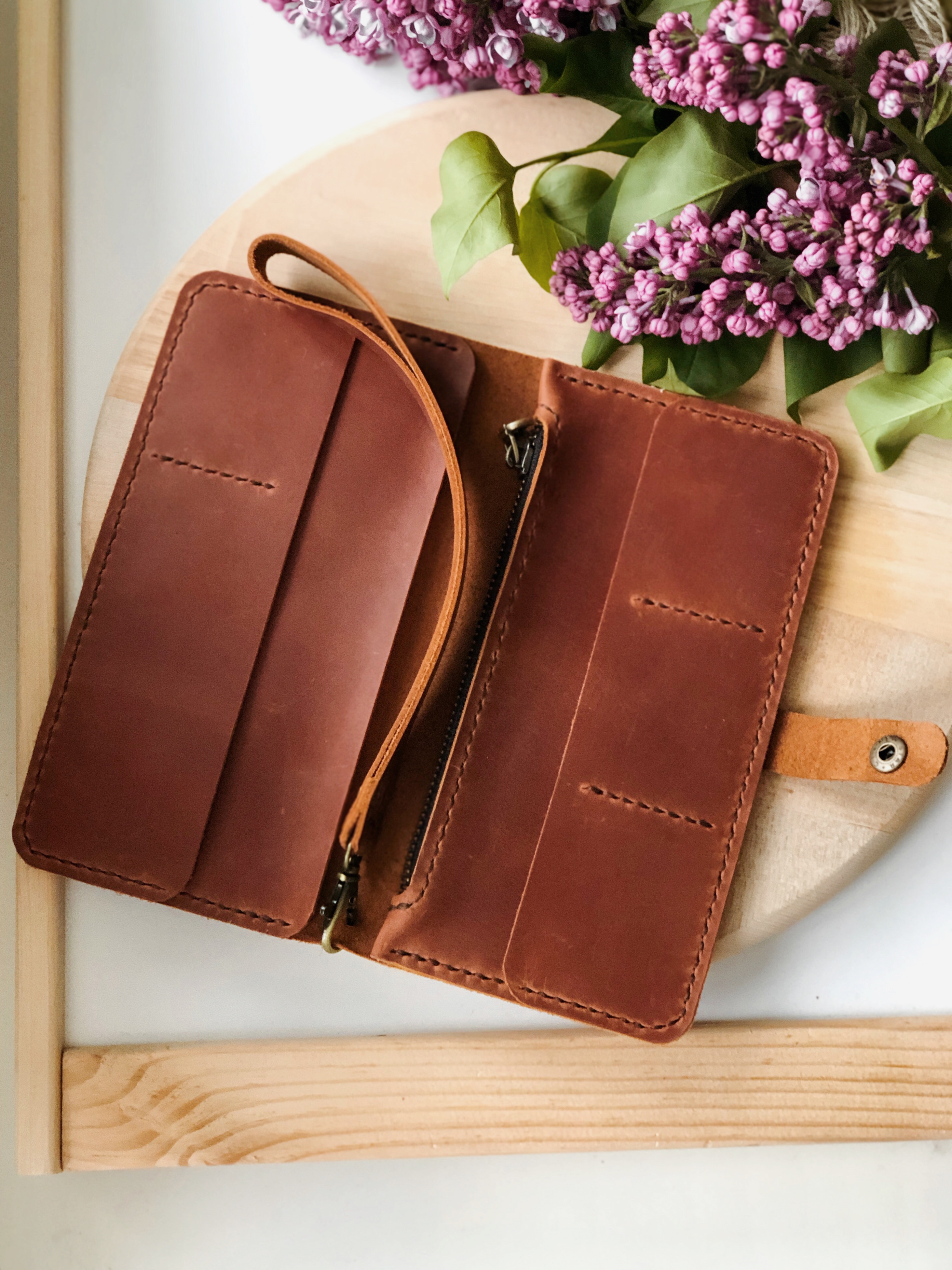 

Кошелек из натуральной кожи OlStan TravelWalet1.0 brown коричневый