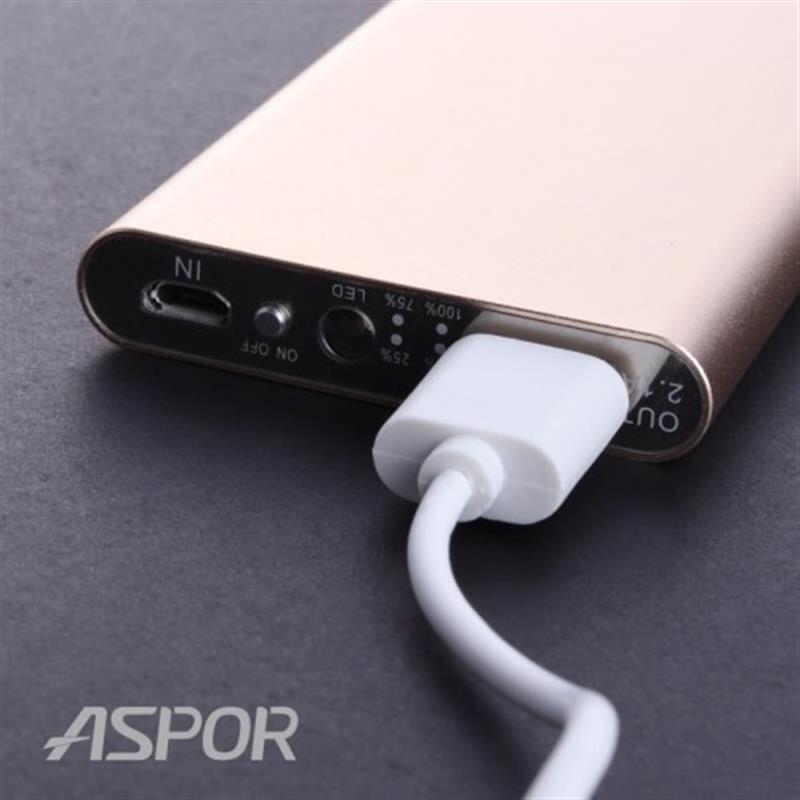 

Универсальная мобильная батарея Aspor A383 10000mAh Gold