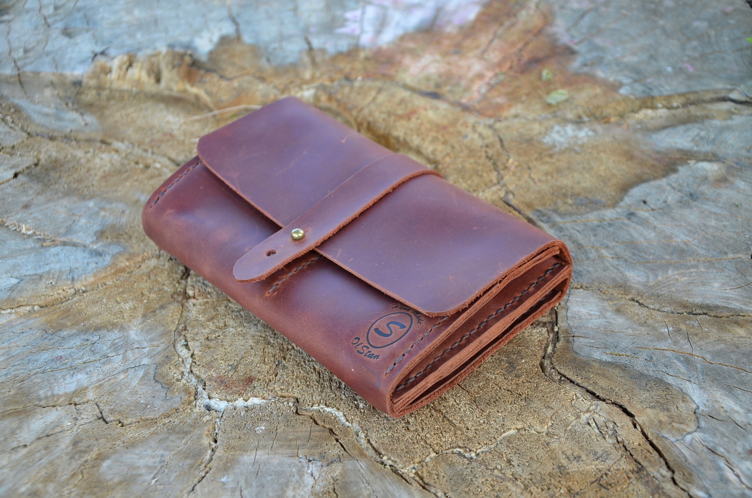 

Кошелек из натуральной кожи OlStan Vintage brown коричневый